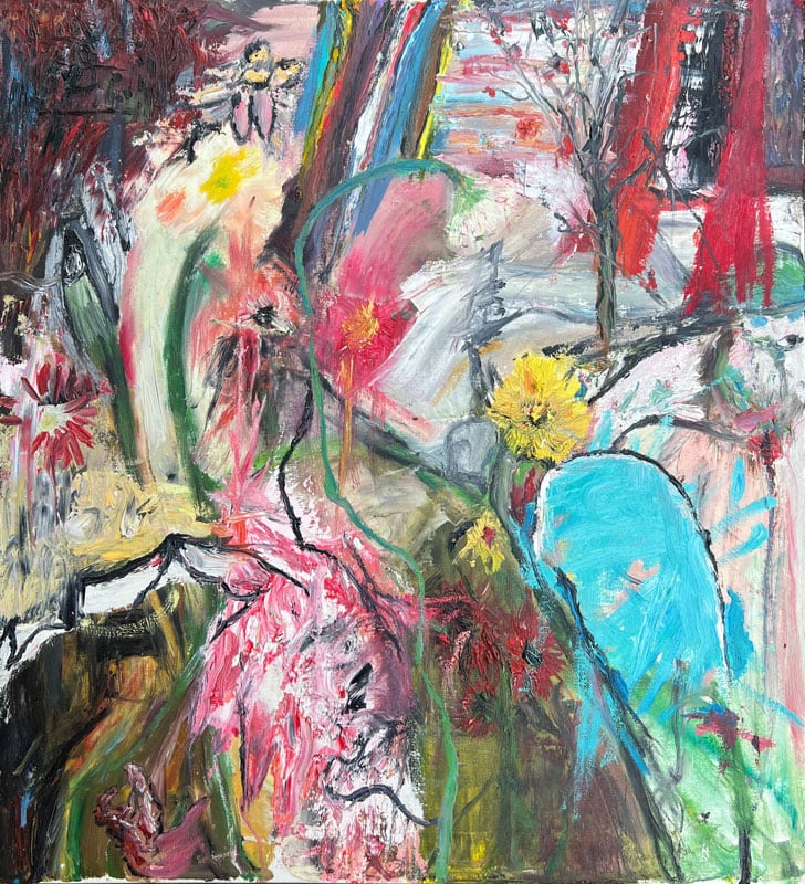 Abstract painting in homage to Egon Schiele